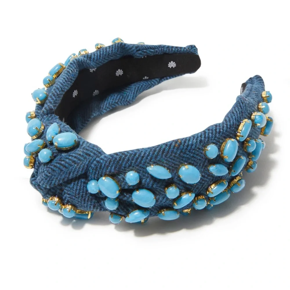 LELE SADOUGHI NWT AUTHENTIC MIDNIGHT PEBBLE CABOCHON KNOTTED HEADBAND - Picture 6 of 16